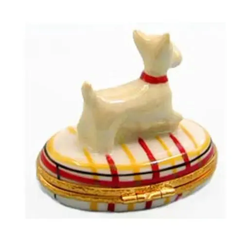 Westie Dog On Red And Yellow Base