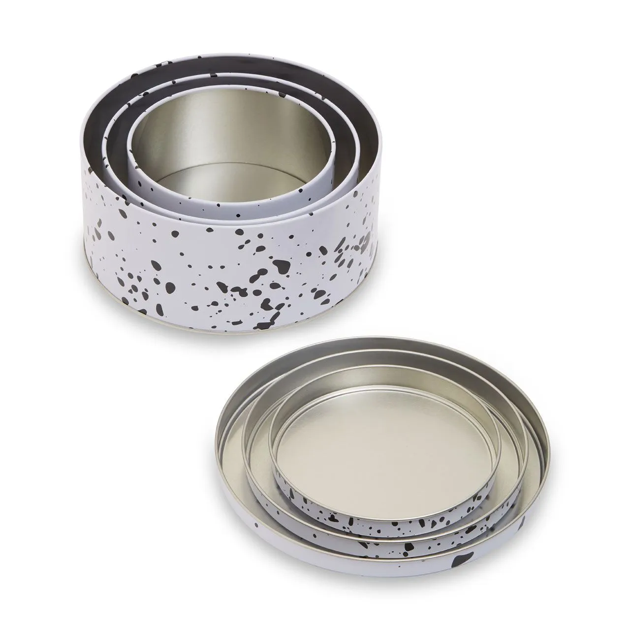 White Speckled Effect Storage Tins (Set of 3)