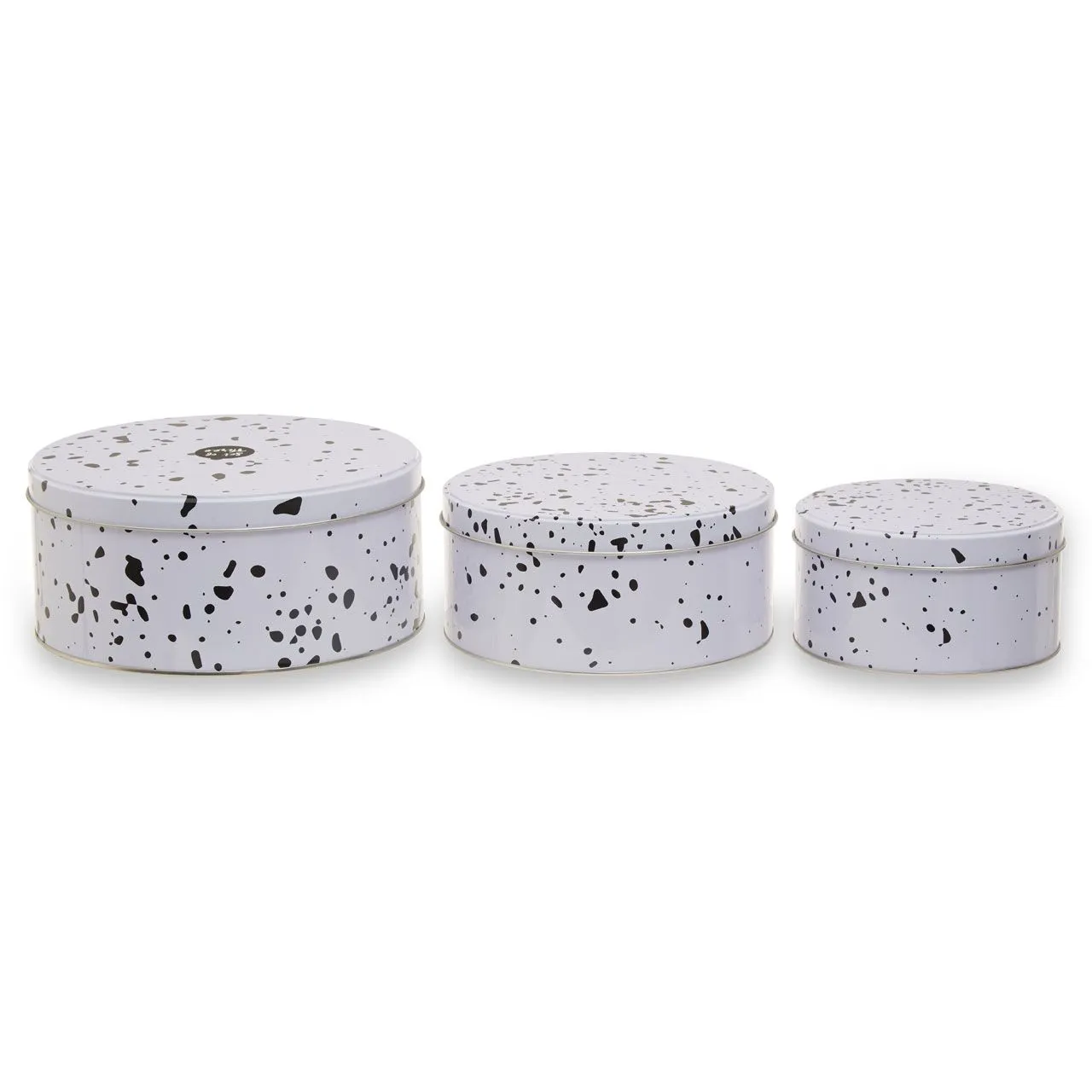 White Speckled Effect Storage Tins (Set of 3)