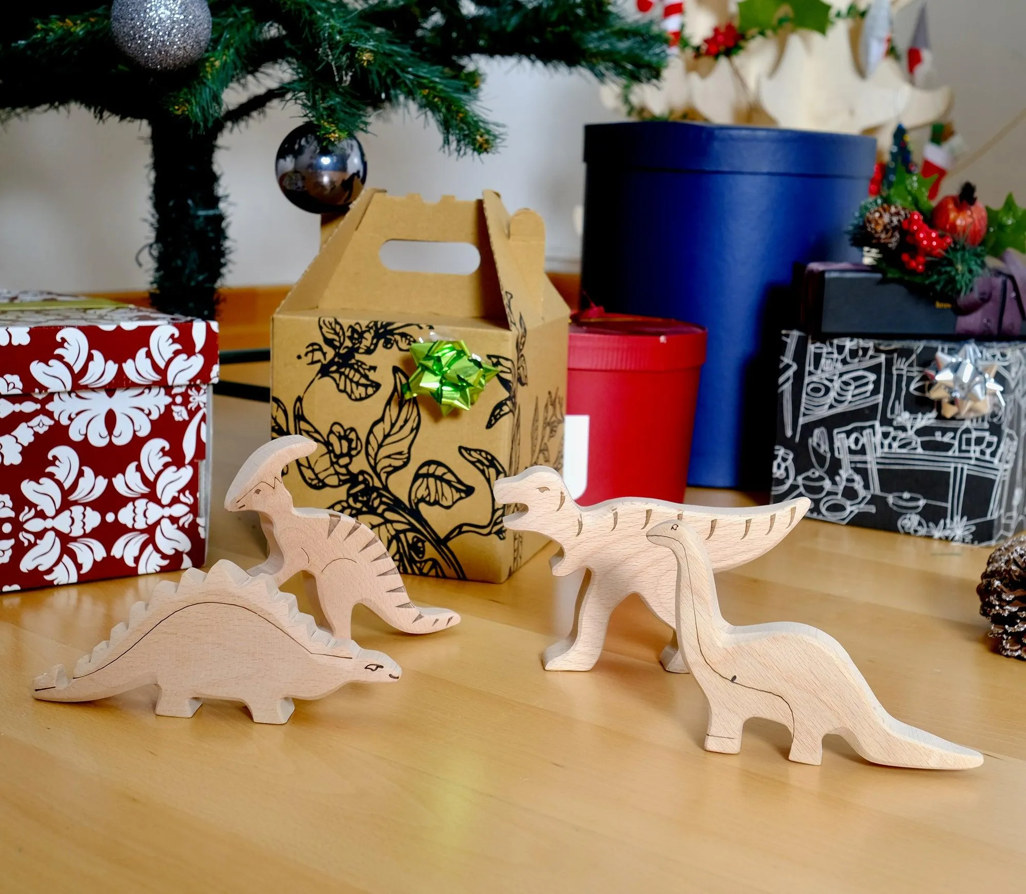 Wooden Dinosaur Set