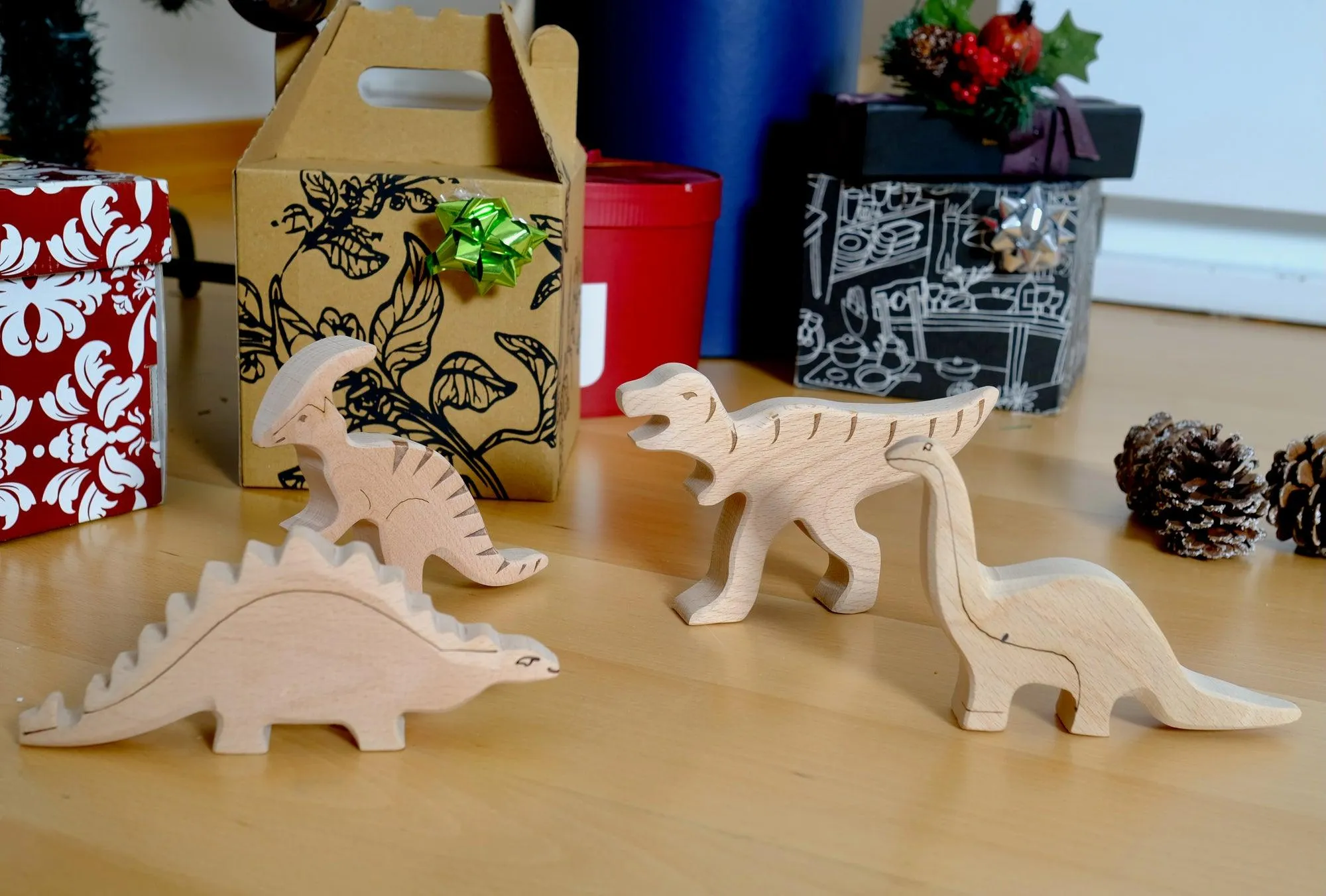 Wooden Dinosaur Set