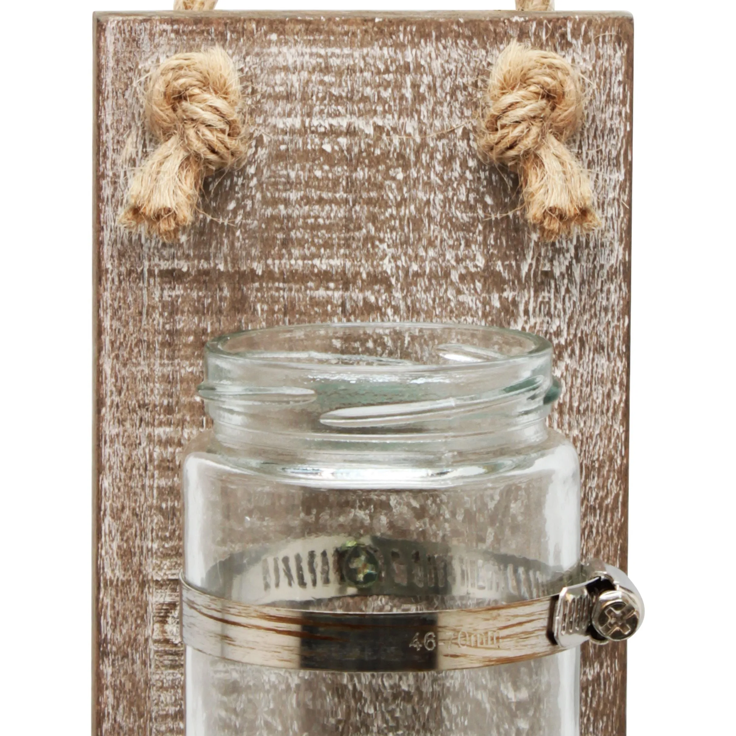 Worn Wood Glass Jar Wall Decor - Set of 2 (WS)