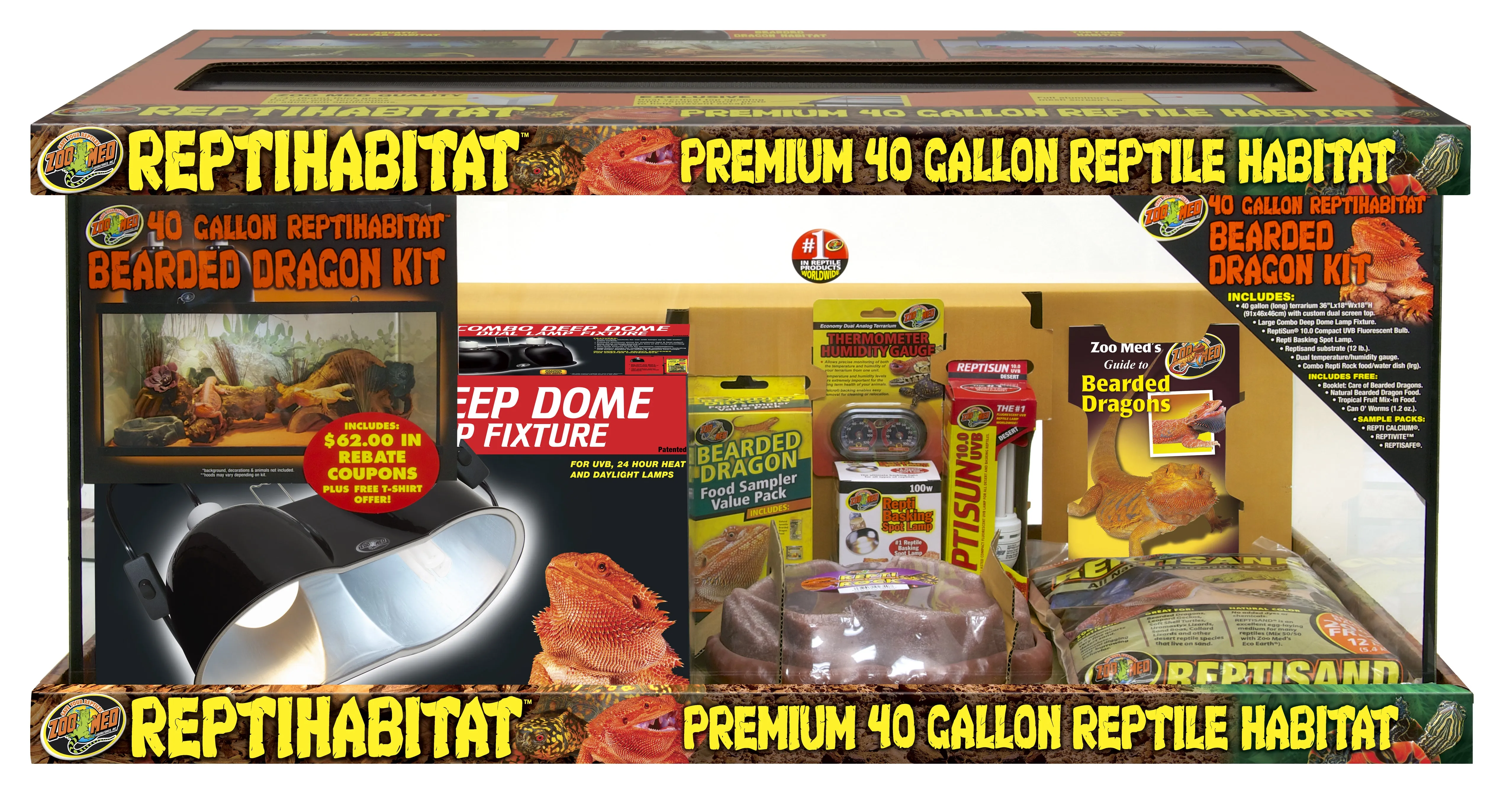 Zoo Med 40 Gallon ReptiHabitat Bearded Dragon Kit