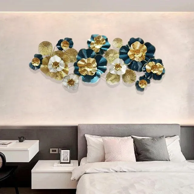 ZOVE Modern Handcrafted luxury Metal Wall Decor Perfect for Living Room//Drawing Room//Hotel // Restaurant // (Size : 43 X 20 INCH) (Colour : Multi)