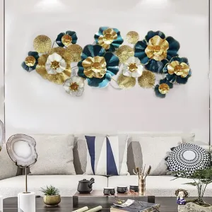 ZOVE Modern Handcrafted luxury Metal Wall Decor Perfect for Living Room//Drawing Room//Hotel // Restaurant // (Size : 43 X 20 INCH) (Colour : Multi)